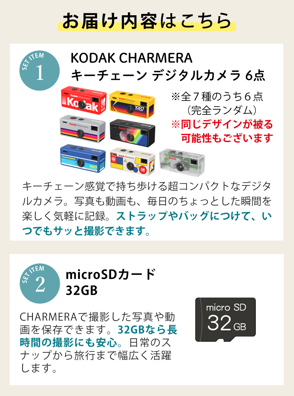 Kodak（コダック） KODAK CHARMERA チャーメラ デジタルカメラ バラ6点