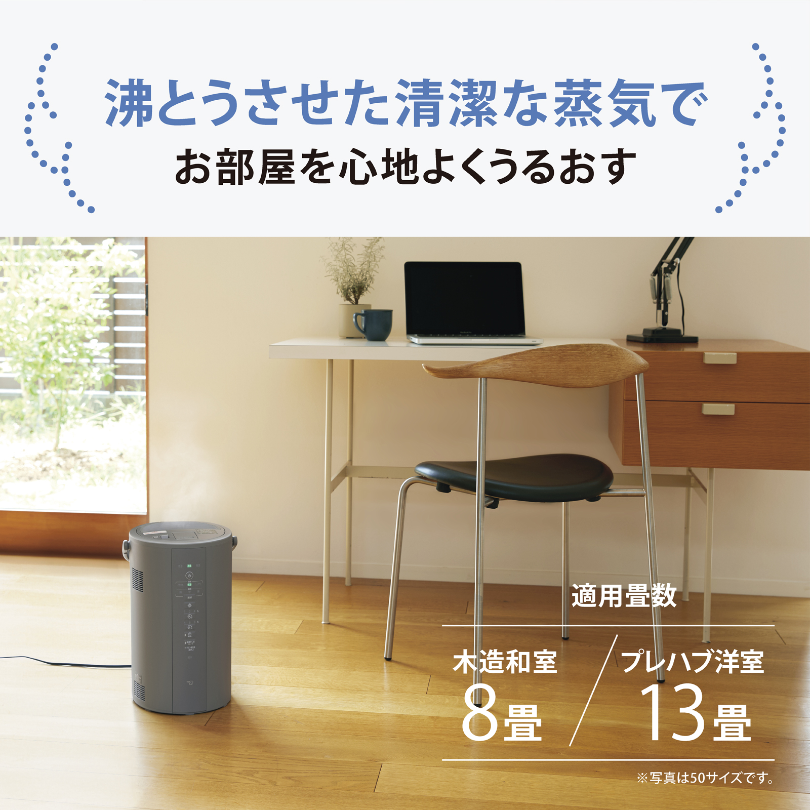 象印（ZOJIRUSHI） 加湿器 スチーム式加湿器 4.0L EE-DF50 グレー
