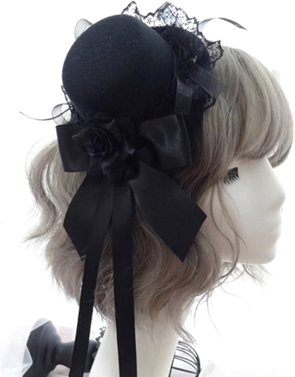 ゴスロリ ヘッドドレス シルクハット ヘアアクセ コスチューム 薔薇