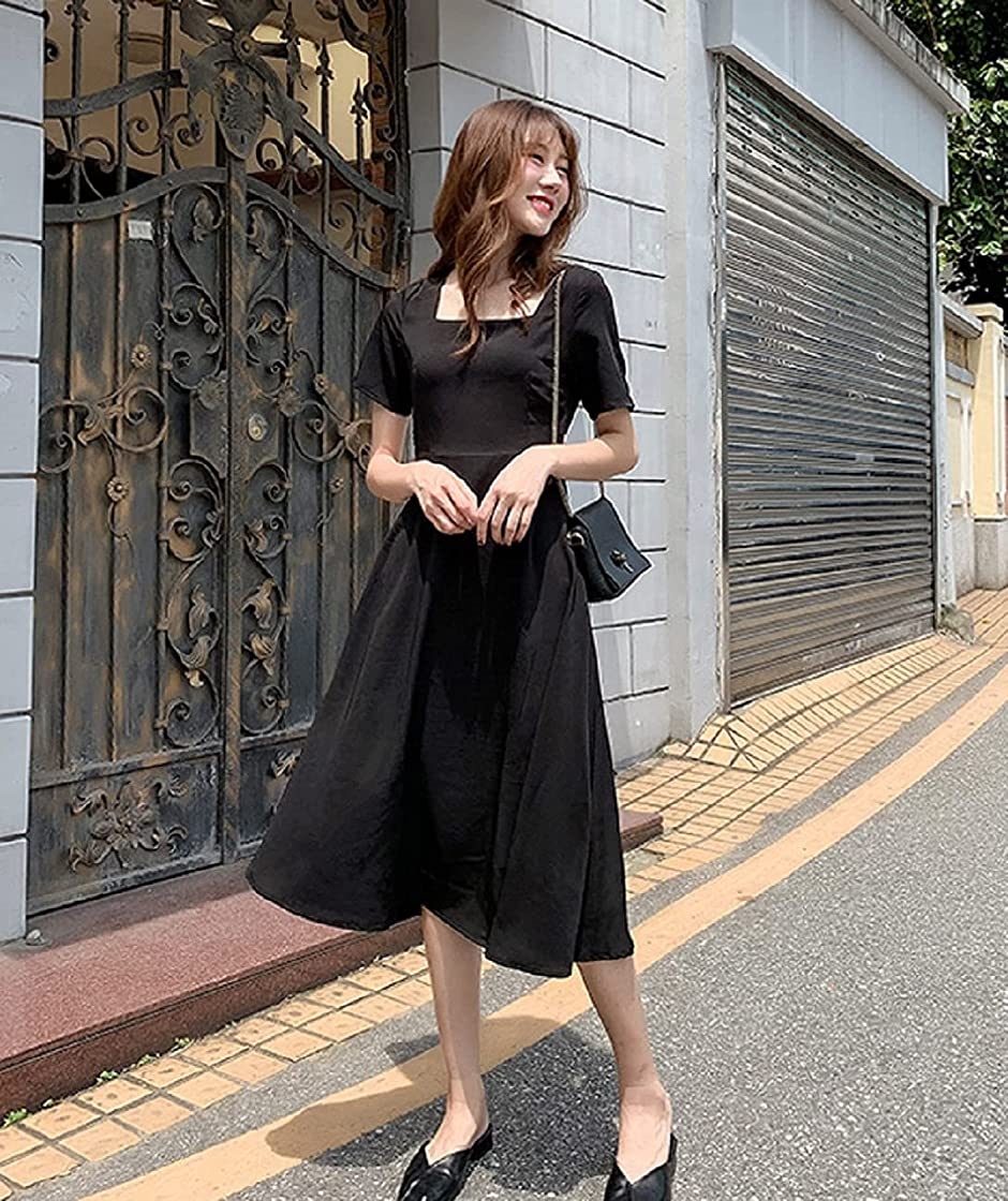 背中 腰 開き タイト Aライン フレア ワンピース セクシー 半袖