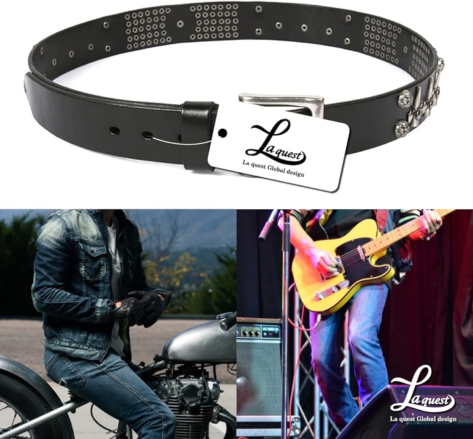 ベルト メンズ 本革 スカル クロス 十字架 ドクロ スタッズ 鋲 レザー