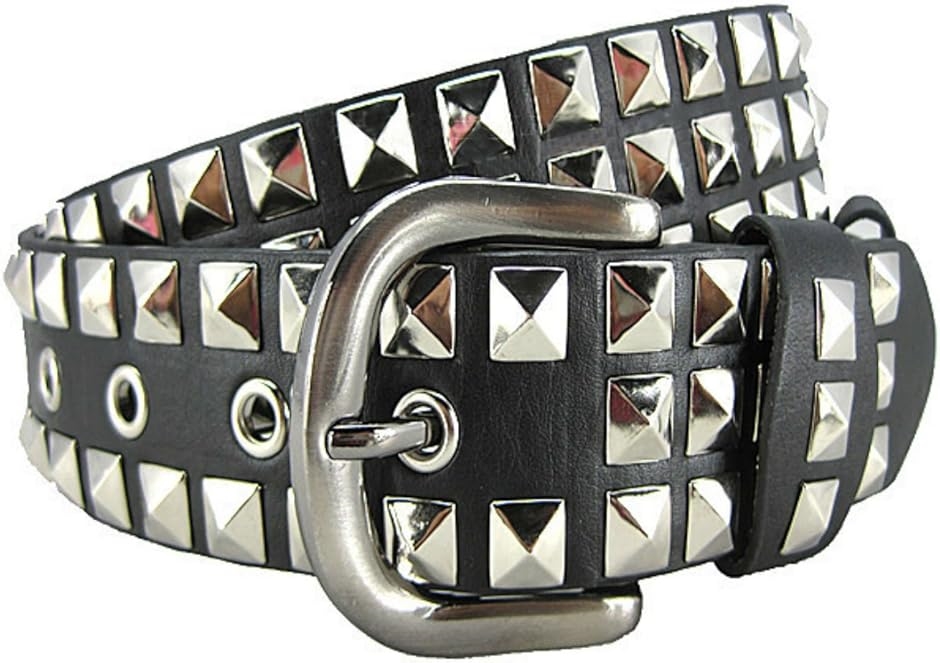 スタッズベルト 3連 ピラミッド 太め 鋲ベルト ロック パンク