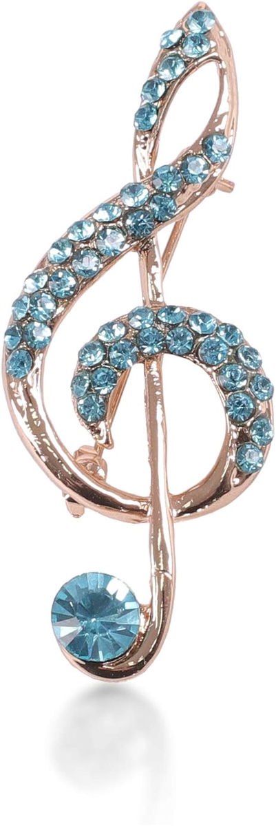 ゴルードカラー 音符 ト音記号 ブローチ ピン(ブルー) : スピード発送