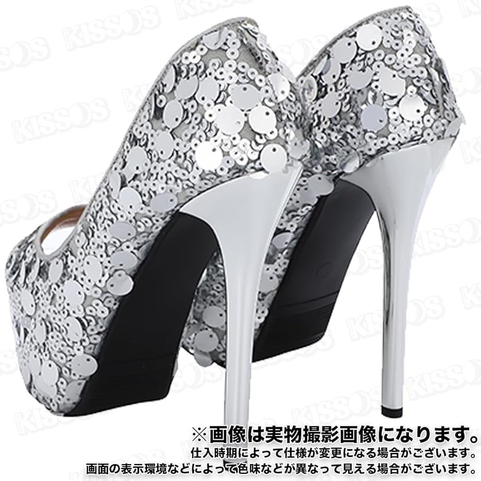 レディース ピンヒール ハイヒール オープントゥ キラキラ ビジュー