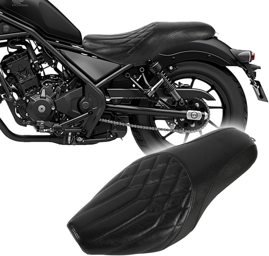 互換品】日本在庫レブル250 500 本革調 ロングシート 高密度クッション