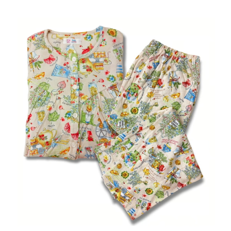 チュニック TUNIC 切り替えパジャマ 80接結 ハーブガーデン フェミニン