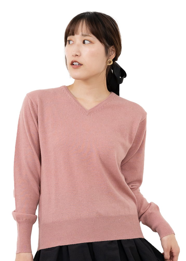 送料無料】【カシミヤ100％試験鑑定証明済】レディース Vネック