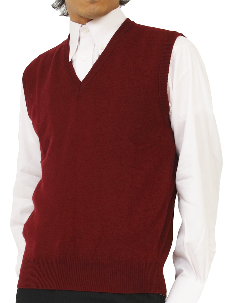 送料無料】【カシミヤ100％試験鑑定証明済】メンズ V首 ベスト