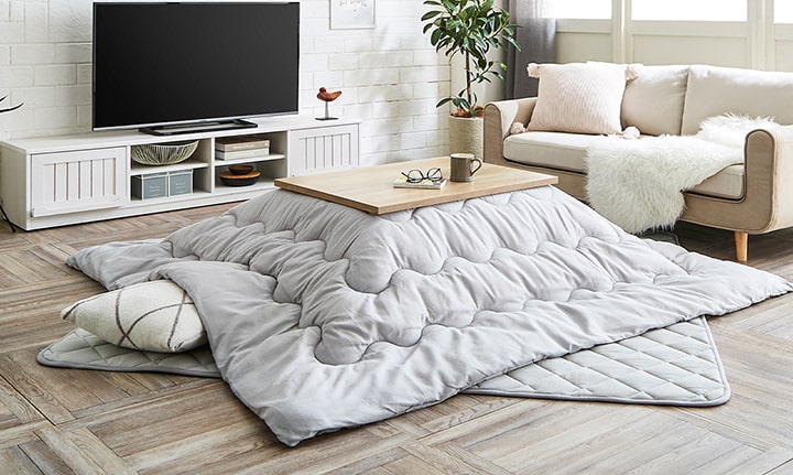 こたつ布団 正方形 掛敷セット 先染めこたつ 掛敷布団2点セット 薄掛け