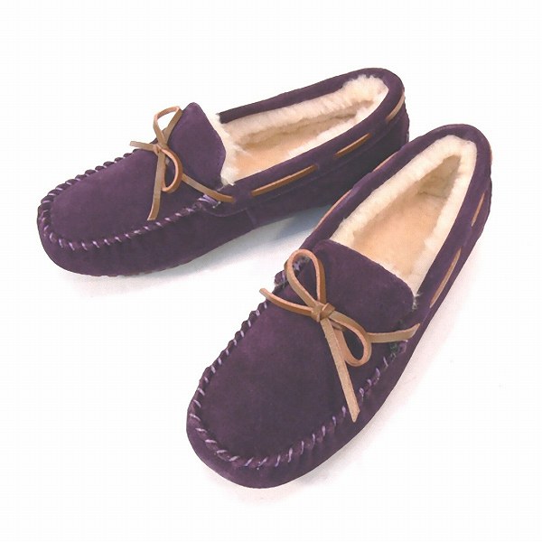 シープムートン ローファー レディース ムートン100％ ファー リボン