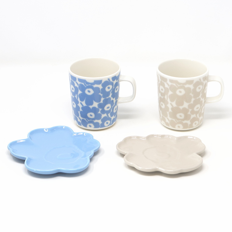 marimekko（マリメッコ） ウニッコ 箱付き プレート 2枚 セット ライト