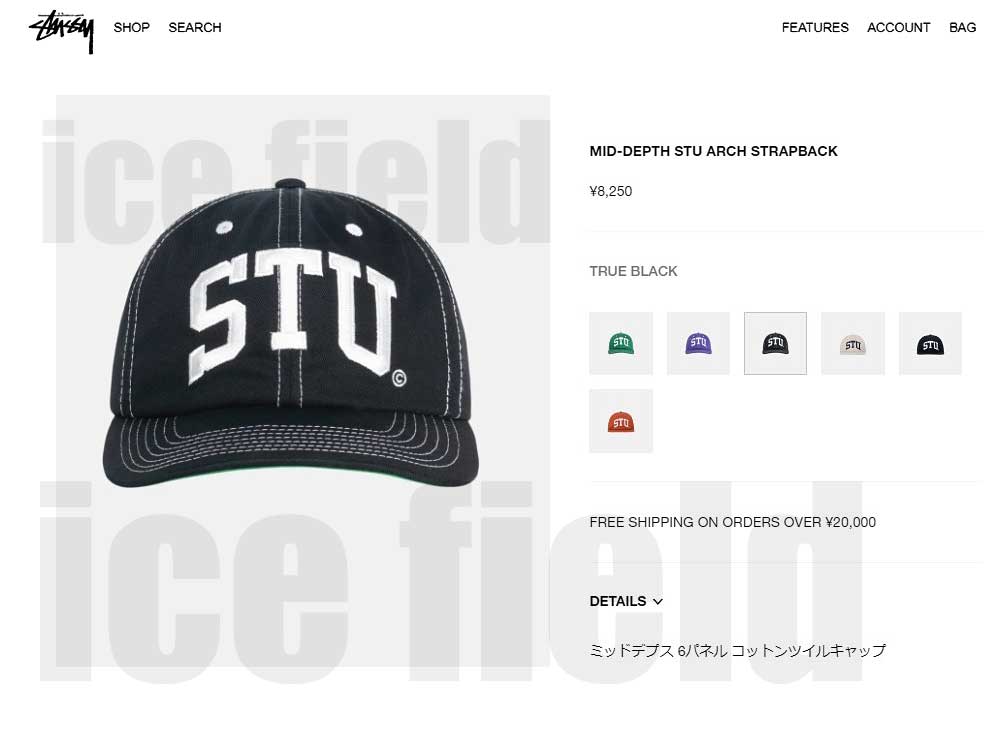 STUSSY（ステューシー） キャップ 帽子 STUSSY STU Arch Strapback Cap
