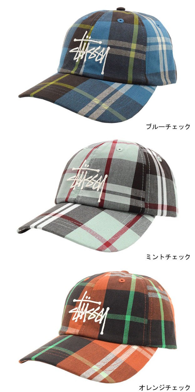 STUSSY（ステューシー） キャップ 帽子 STUSSY Big Logo Madras Plaid