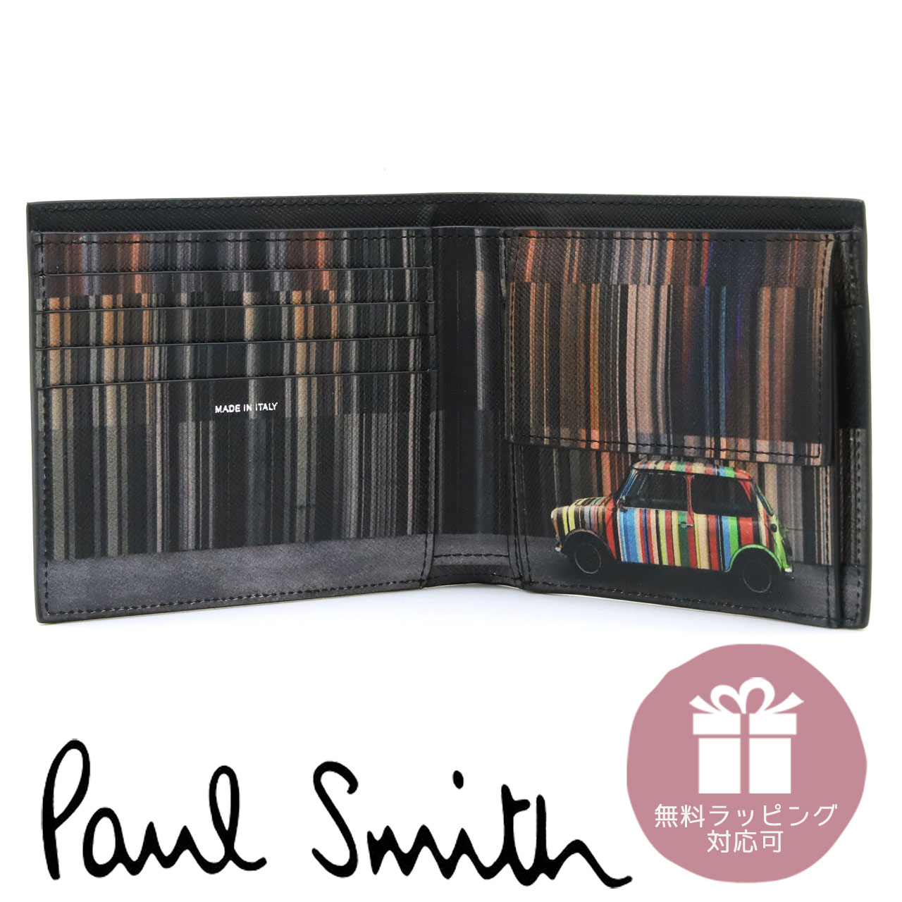 Paul Smith（ポール・スミス） 財布 二つ折り財布 メンズ ブラック