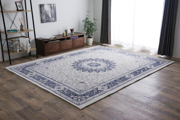 イケヒコ ラグ ペルシャ絨毯風ラグ 2畳 185×185cm ホットカーペット