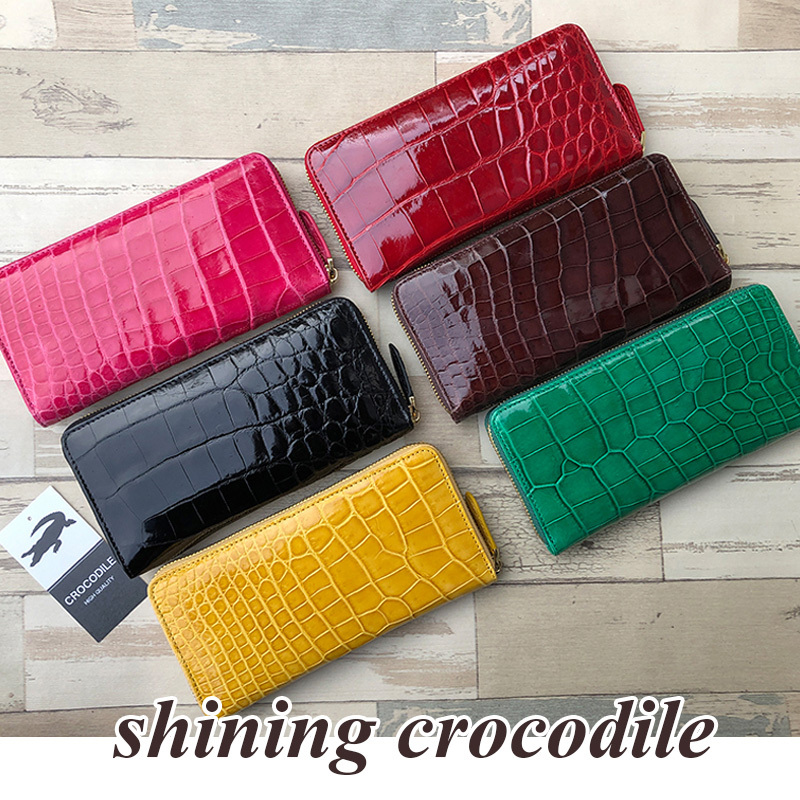 累計2000個以上販売 Shining】本物 シャイニング クロコダイル 財布 長