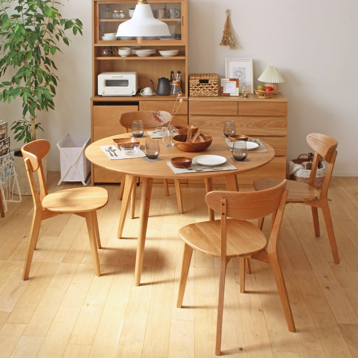 岩附 ダイニングセット 5点セット 円形テーブル幅120cm ダイニング