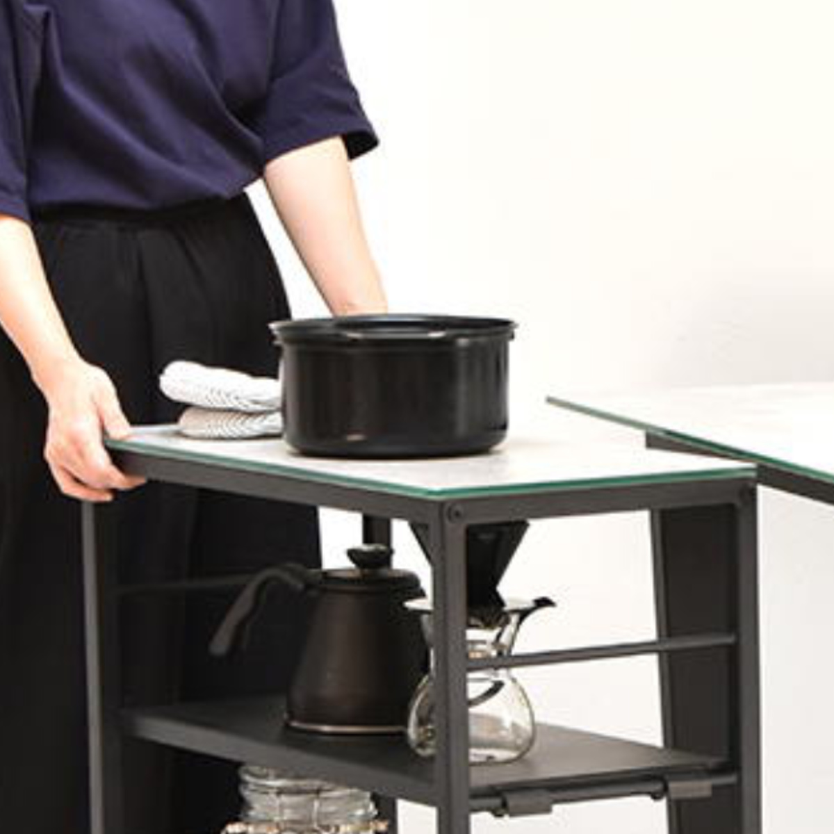 サイドテーブル ワゴン 幅60cm セラミック天板 4段 CERABILL