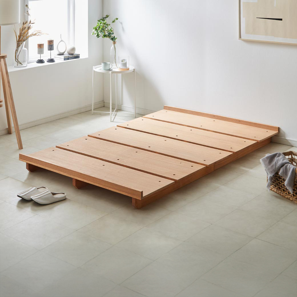 ネルコンシェルジュ ステイシー ステージベッド ダブル ヘッドレス 桐