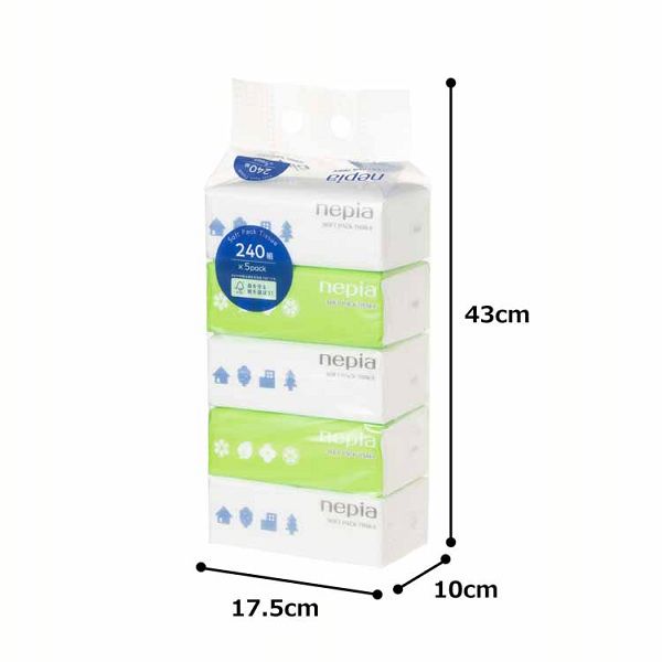 ネピア ティッシュ ティッシュペーパー 240組(480枚) 5パック 16個