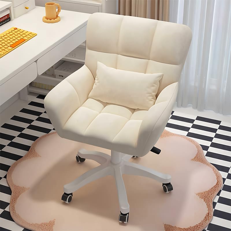 オフィスチェア かわいい椅子 キャスター付き 360°回転 腰クッション