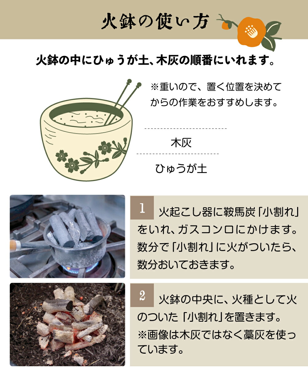 信楽焼 火鉢 4点セット 金彩10号（火ばし穴有）・五徳・火ばし・焼杉台