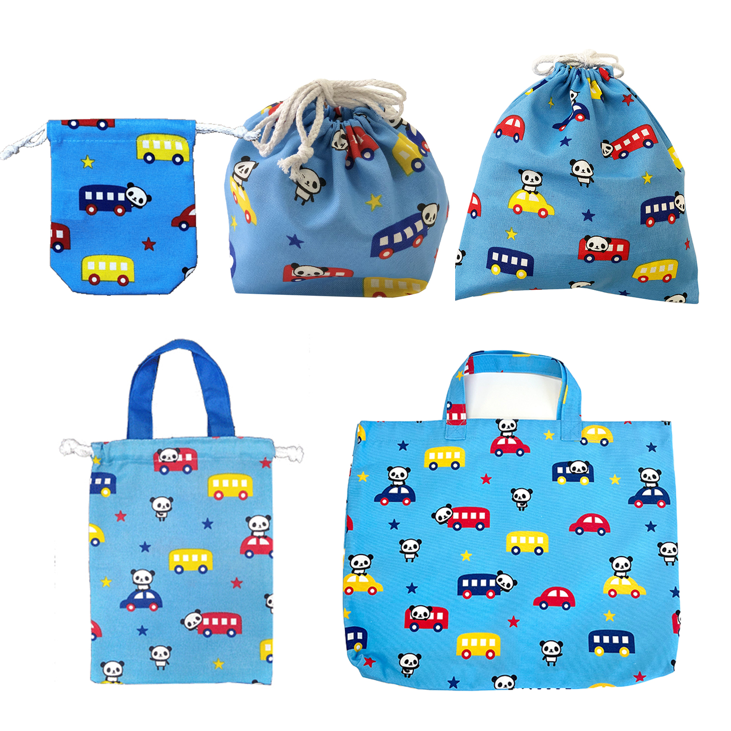 入園セット 入学セット 5点 男の子 女の子 パンダ レッスンバッグ マチ