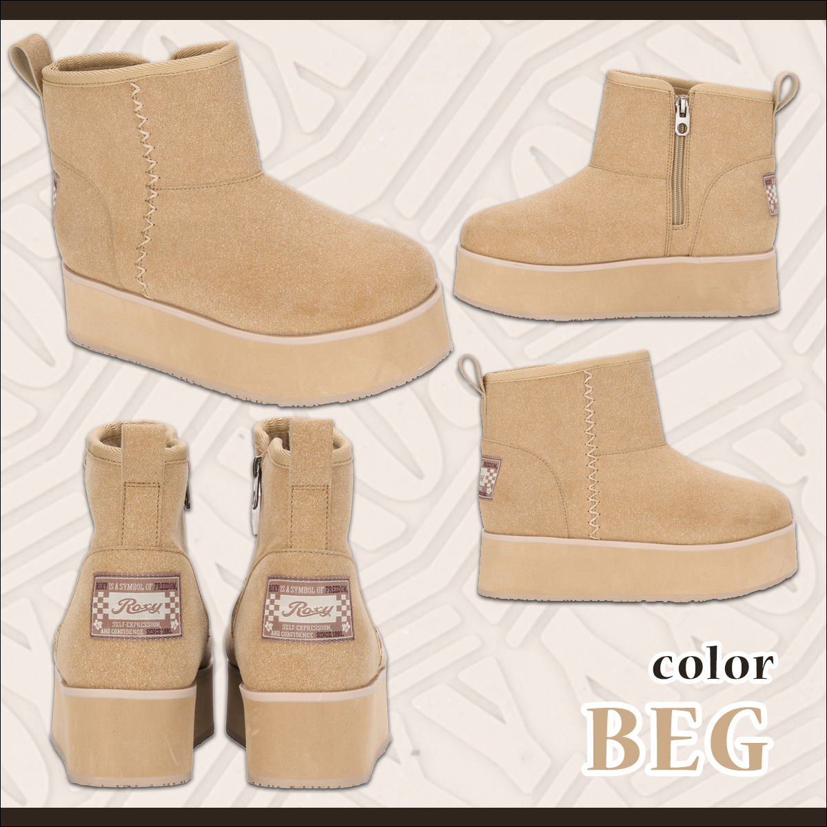 ROXY（ロキシー） 25 ROXY 厚底ブーツ MONARCH GROVE STITCH ショート