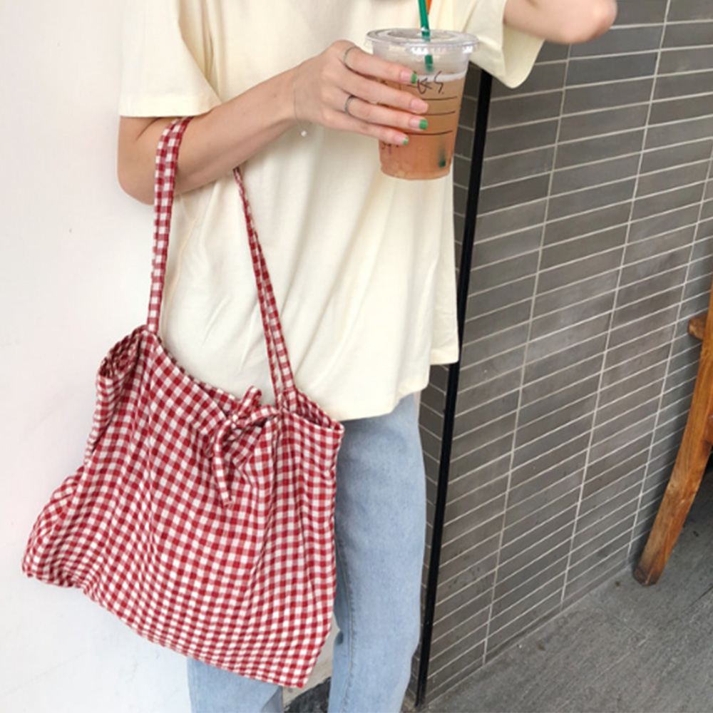 トートバッグ レディース チェックバッグ エコバッグ チェック柄