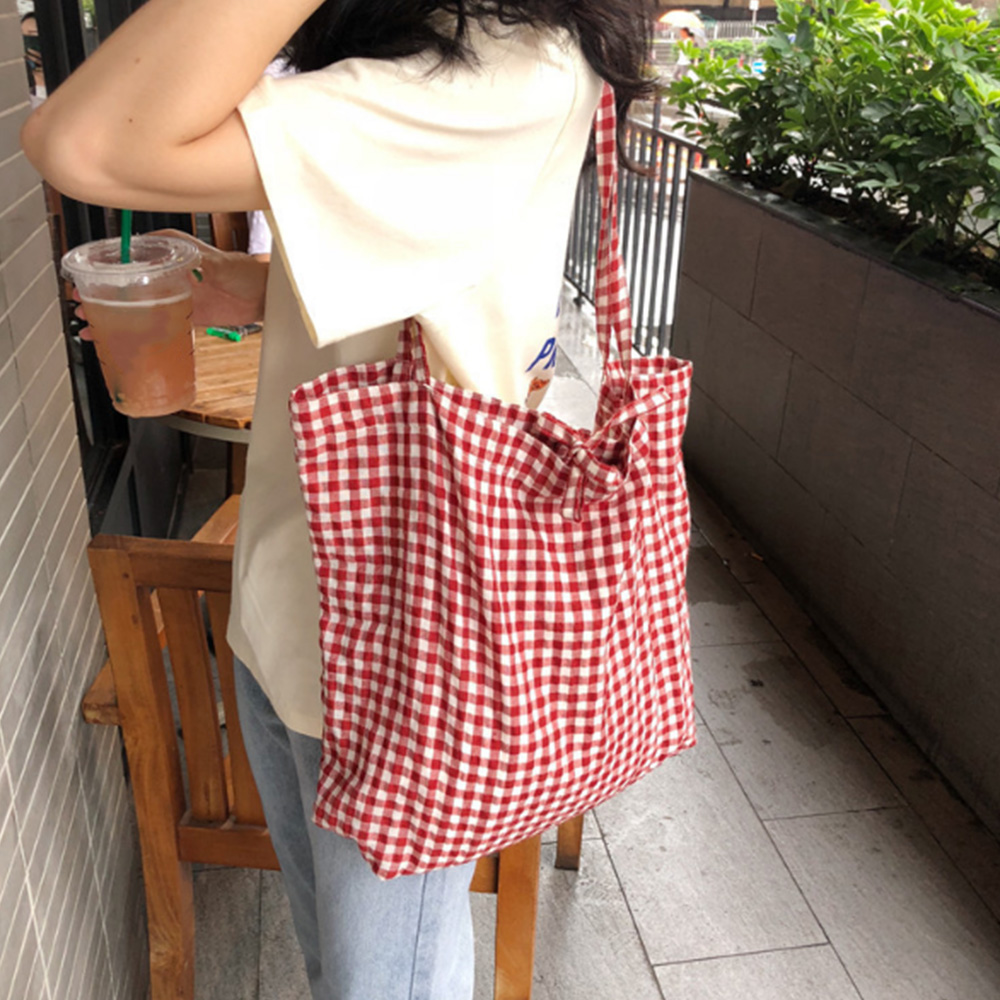 トートバッグ レディース チェックバッグ エコバッグ チェック柄