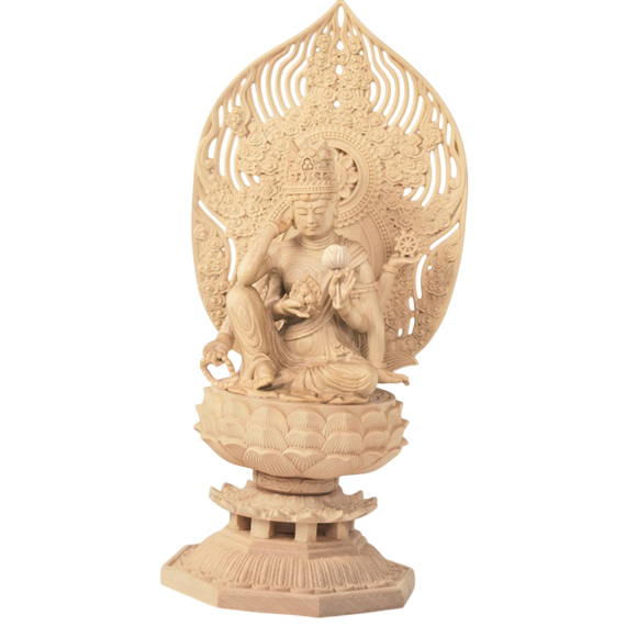 木彫り 仏像 如意輪観音 フィギュア 如意輪観音像 座像 仏教美術 置物