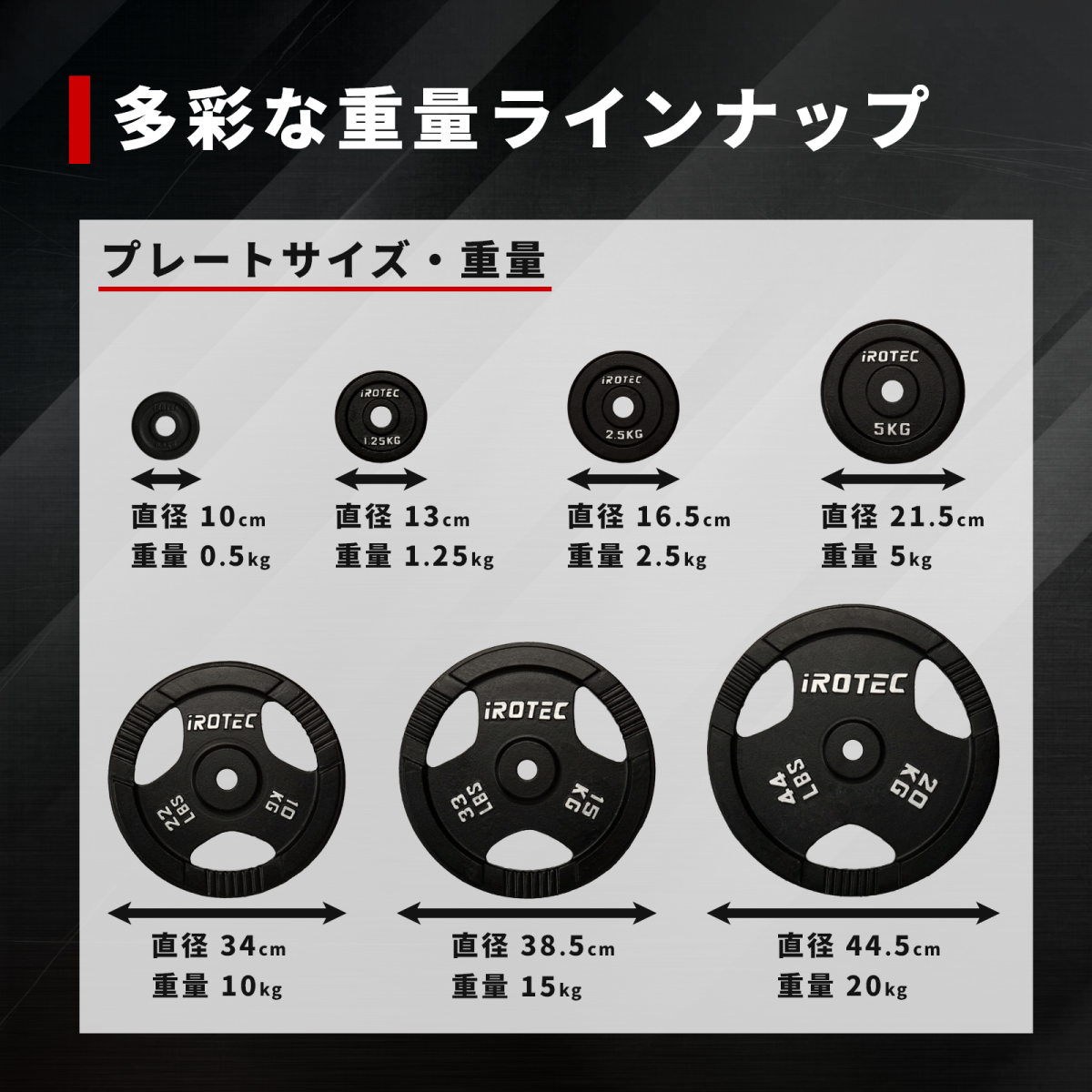IROTEC（アイロテック） バーベル プレート アイアンプレート10KG [1枚