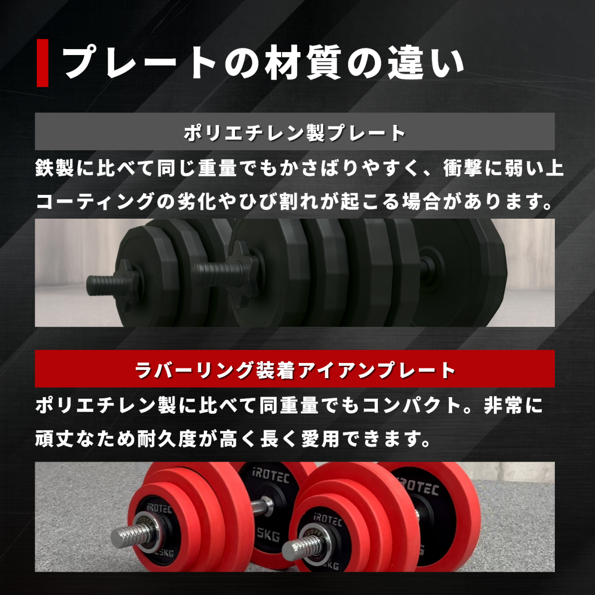 IROTEC（アイロテック） バーベル プレート ラバープレート5KG [1枚