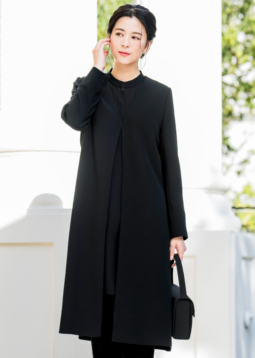 ELENA（エレナ） 日本製生地 ロングジャケット 喪服 レディース ロング