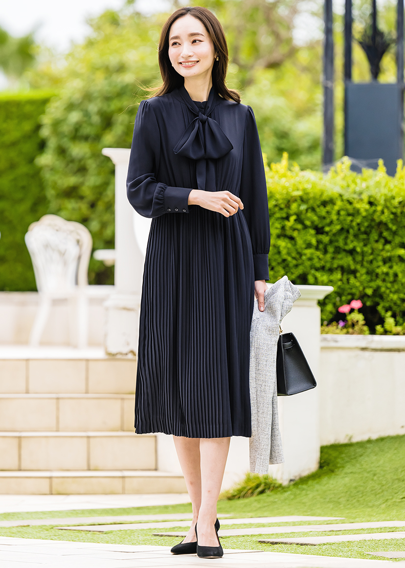 ワンピース レディース プリーツ フレア きれいめ 大人 ロング