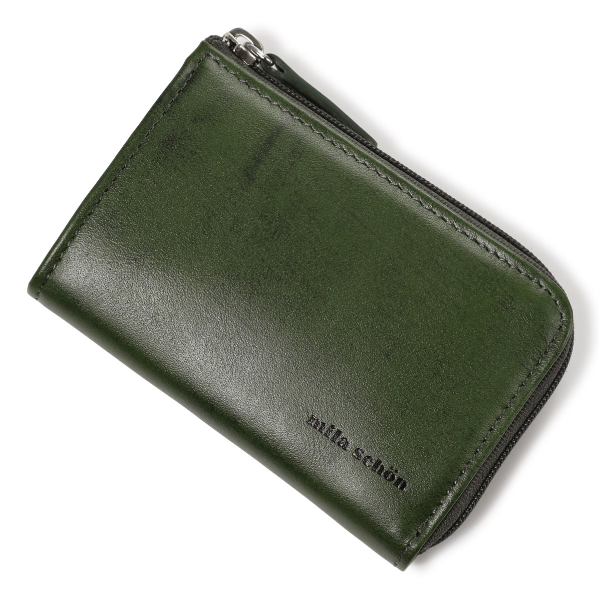 mila schon（ミラショーン） 小銭入れ L字ファスナー 本革 シャドウ