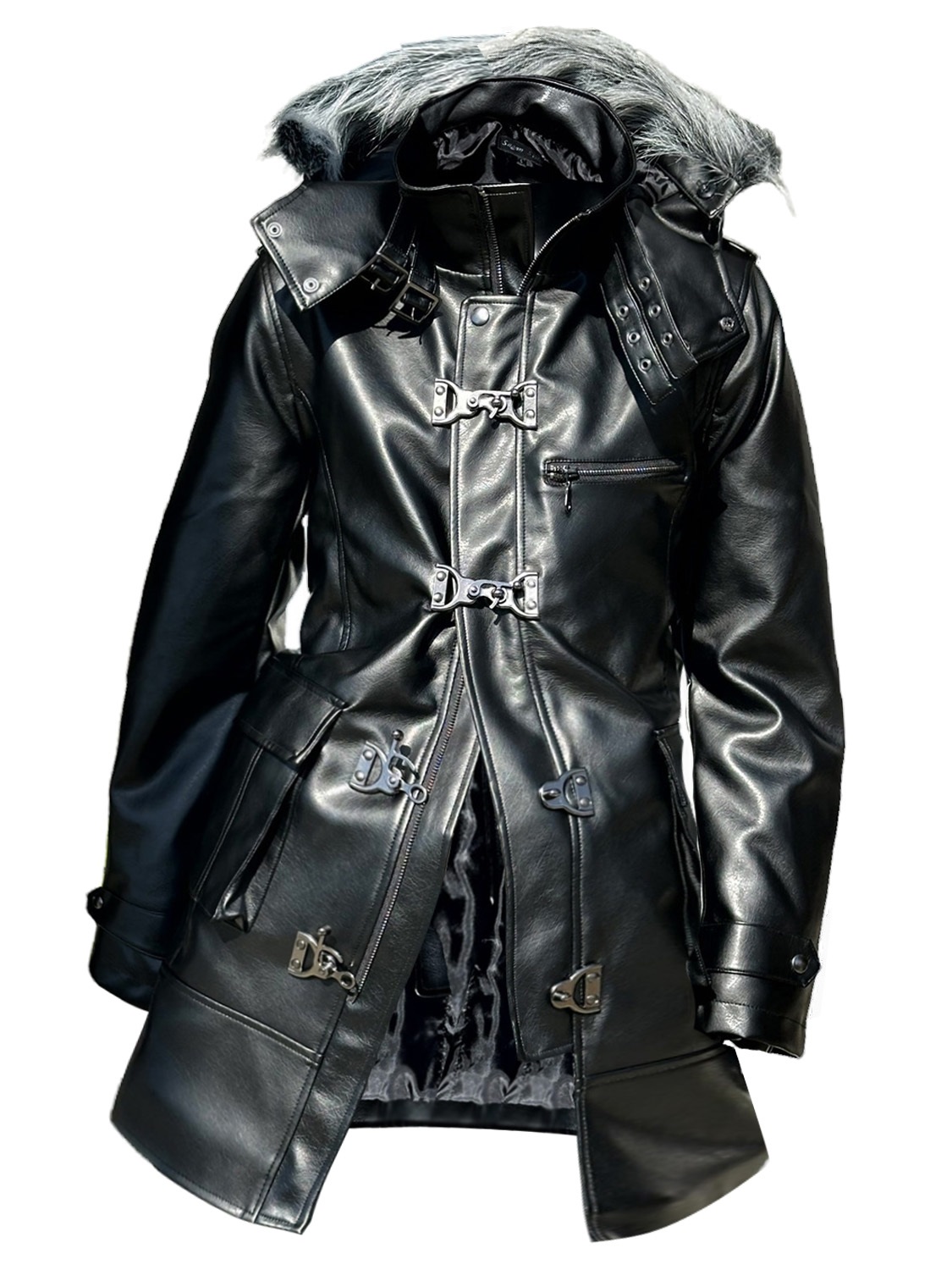 送料無料】 ファイヤーマン コート メンズ ミリタリーコート PUレザー