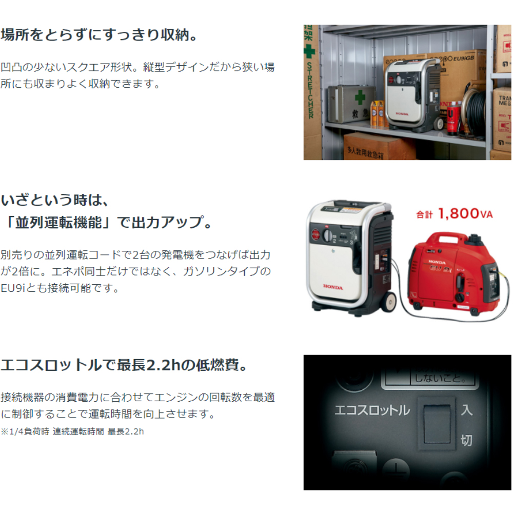 ホンダ（HONDA） (外箱ダメージあり) ガス発電機 EU9iGB エネポ 発電機