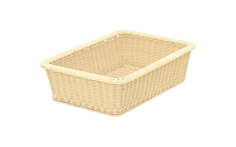 脱衣 カゴ 籐 ラタン 天然素材 旅館 銭湯 バスケット 長方形 53cm 業務