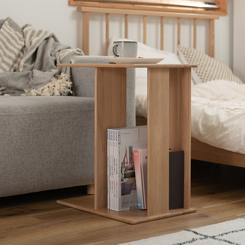 サイドテーブル おしゃれ マガジンラック 収納 木製 天然木 ソファ