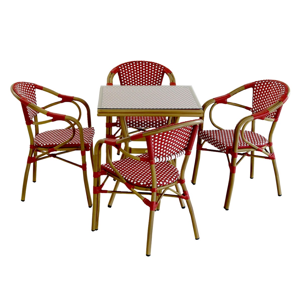 ガーデンテーブル チェア 5点セット おしゃれ 正方形 70 4人 用 四人