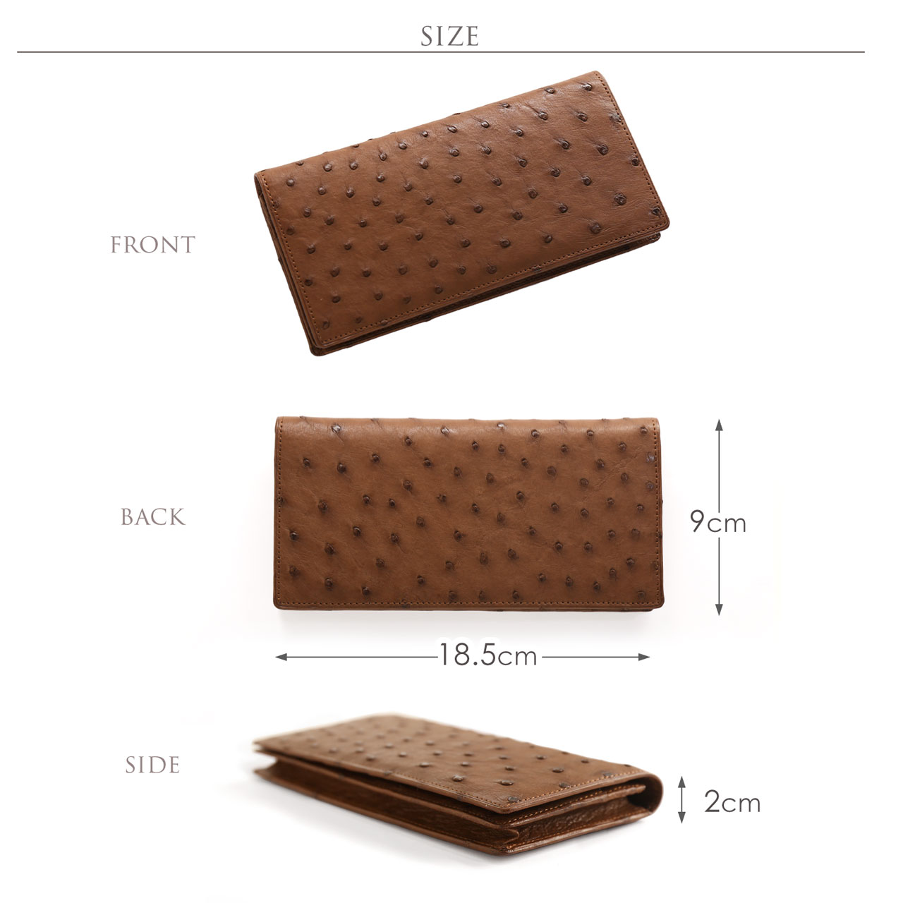 オーストリッチ メンズ 長財布 日本製 フルポイント 薄型 軽量 無双