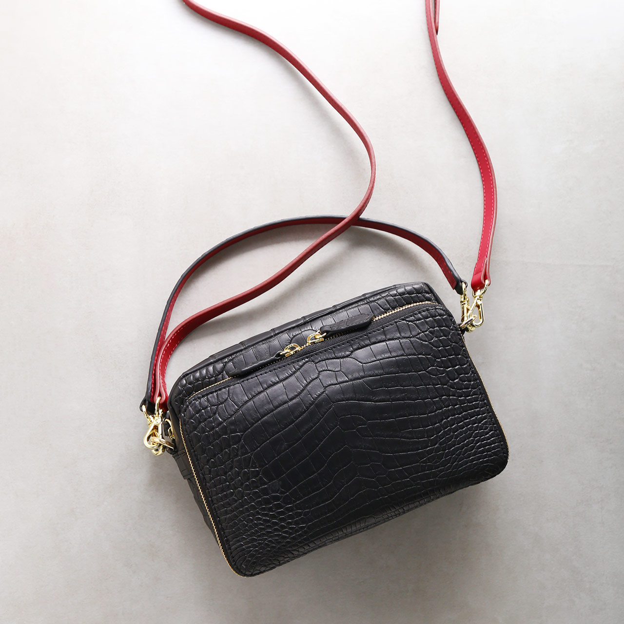 クロコダイル ショルダーバッグ 2way バッグ メンズ 斜め掛け マット