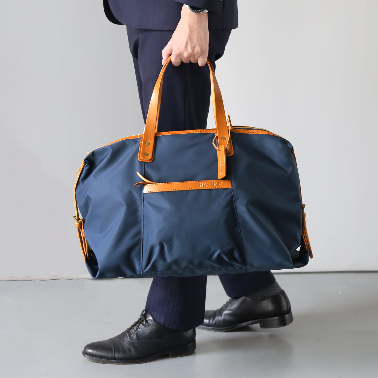 HALEINE ブランド 日本製 ナイロン&栃木レザー たつのレザー ボストン