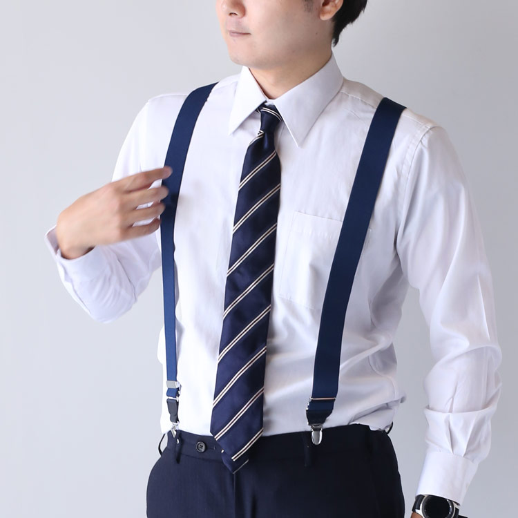 日本製 サスペンダー メンズ Y字型 35mm幅 イタリア 牛革 プレリー