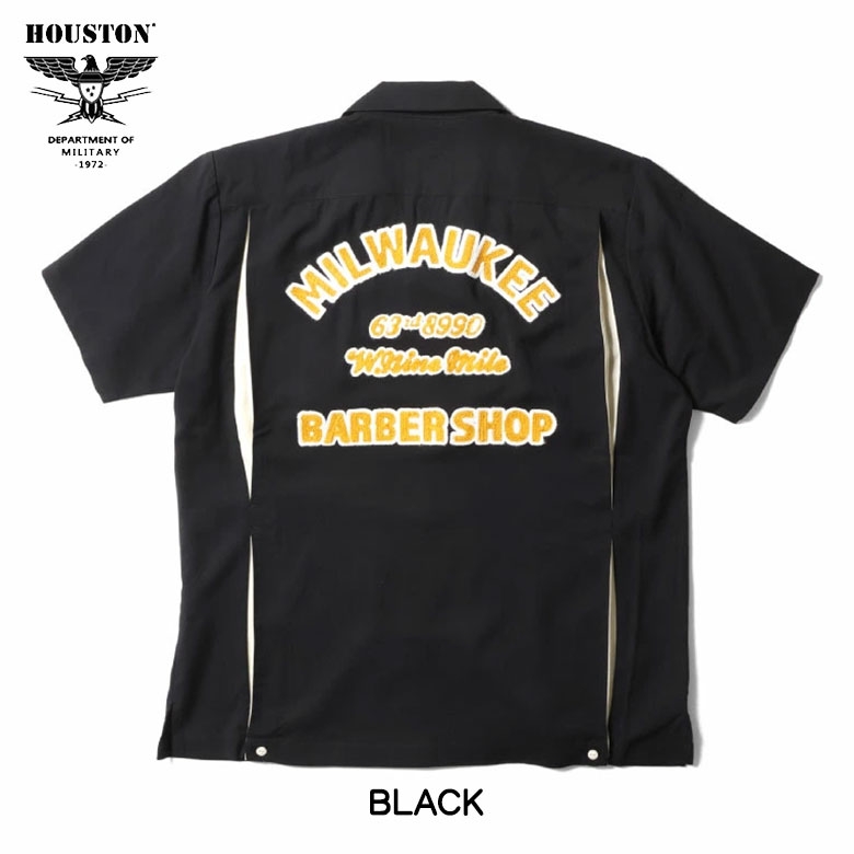 HOUSTON（ヒューストン） ボーリングシャツ MILWAUKEE 刺繍 半袖シャツ