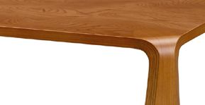 天童木工 曲げ木モダン座卓テーブル 乾 三郎 ケヤキ天然杢（濃いケヤキ