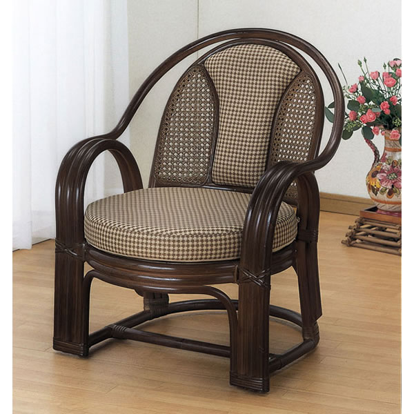 今枝商店 籐(ラタン)椅子 アームチェア 座椅子 座面高36センチ Y-302B