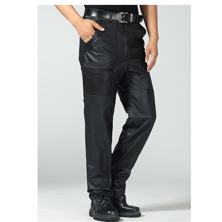 レザーパンツ メンズ 革パン 本革 牛革 バイクパンツ バイク用レザー