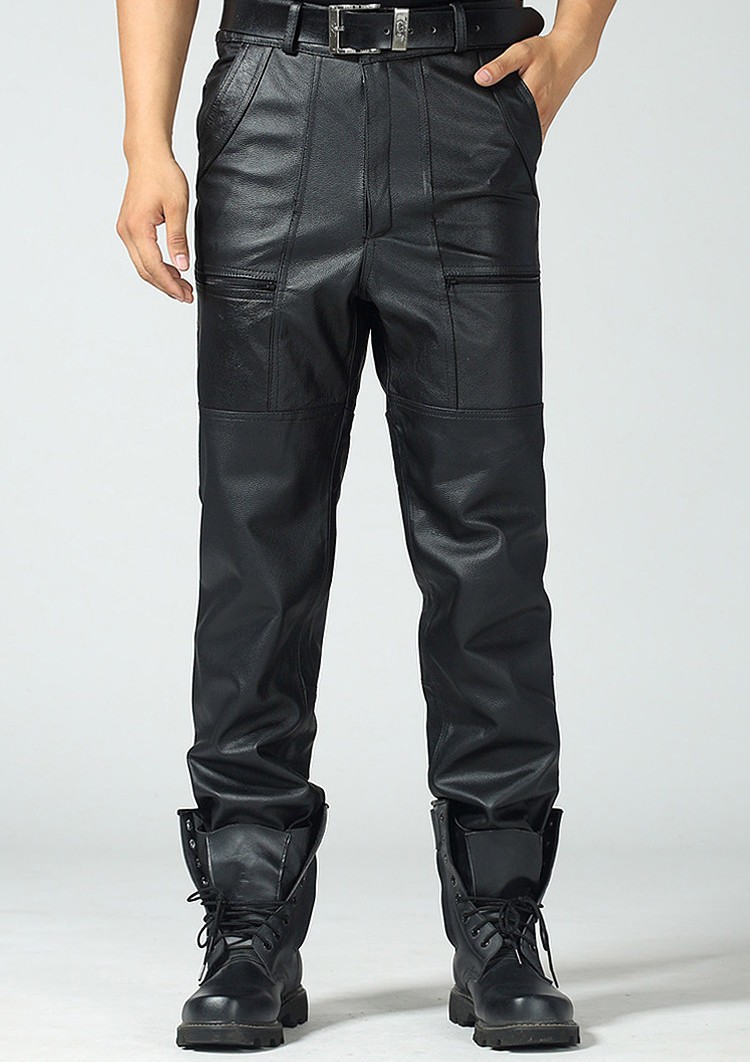 レザーパンツ メンズ 革パン 本革 牛革 バイクパンツ バイク用レザー
